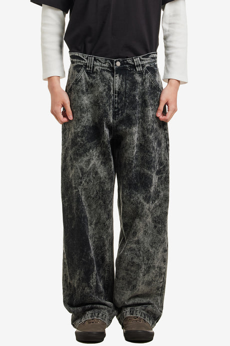 ACID WASH CARPENTER WORK DENIM PANTS