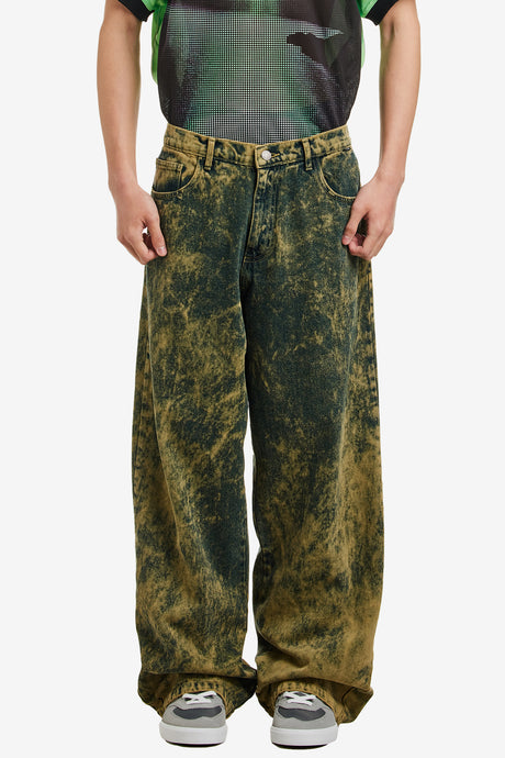 ACID WASH BAGGY DENIM PANTS
