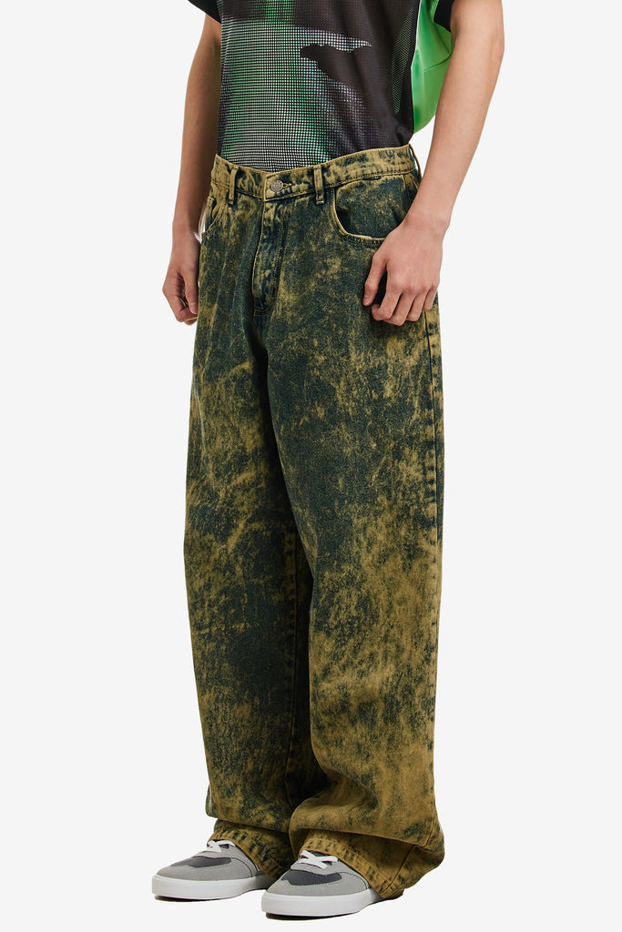 ACID WASH BAGGY DENIM PANTS - WORKSOUT WORLDWIDE