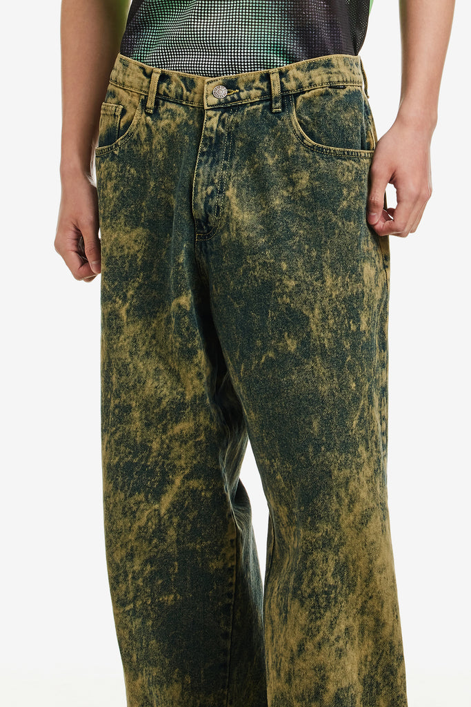 ACID WASH BAGGY DENIM PANTS - WORKSOUT WORLDWIDE