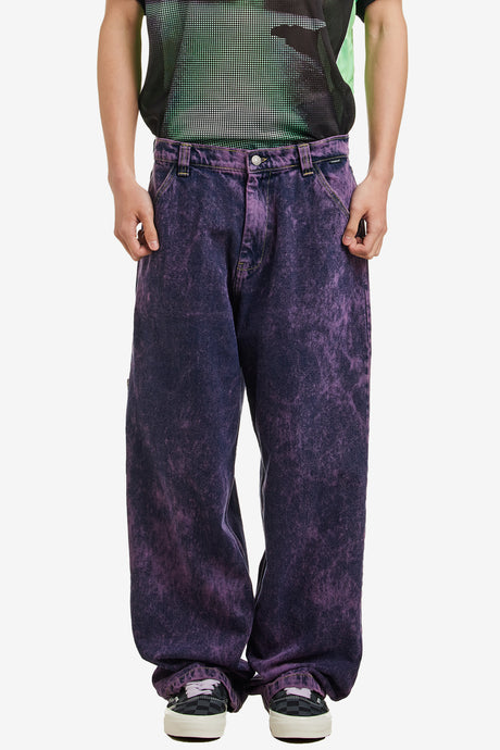 ACID WASH CARPENTER WORK DENIM PANTS