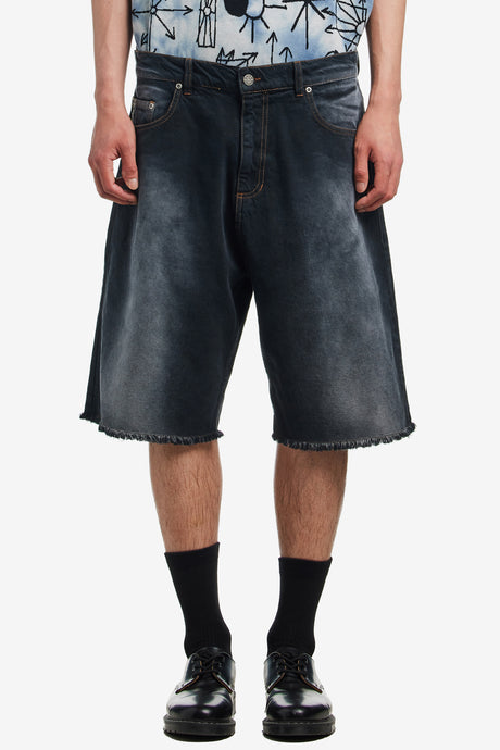 SUN DYED BAGGY DENIM SHORTS