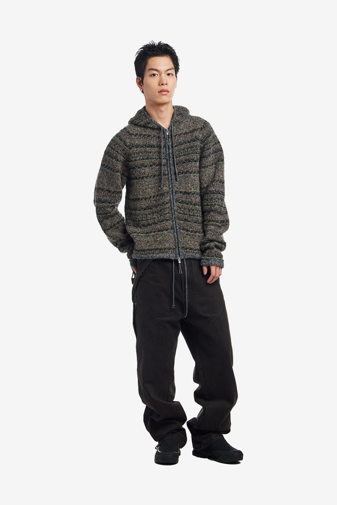 FAIR ISLE FELTED ZIP UP HOODIE - WORKSOUT WORLDWIDE