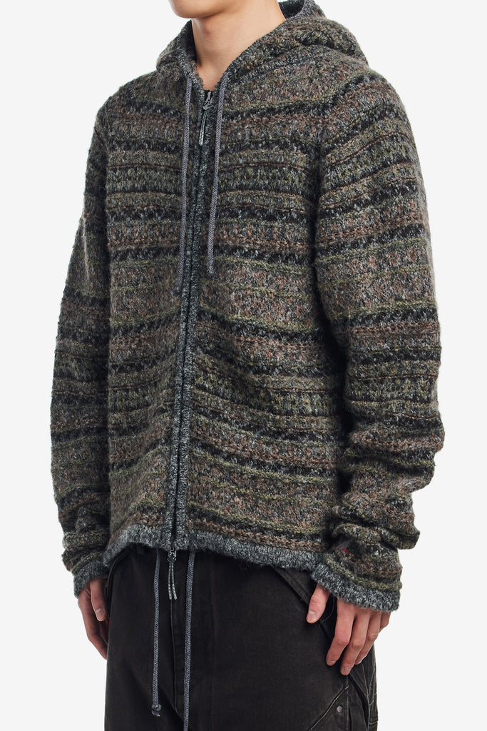 FAIR ISLE FELTED ZIP UP HOODIE - WORKSOUT WORLDWIDE