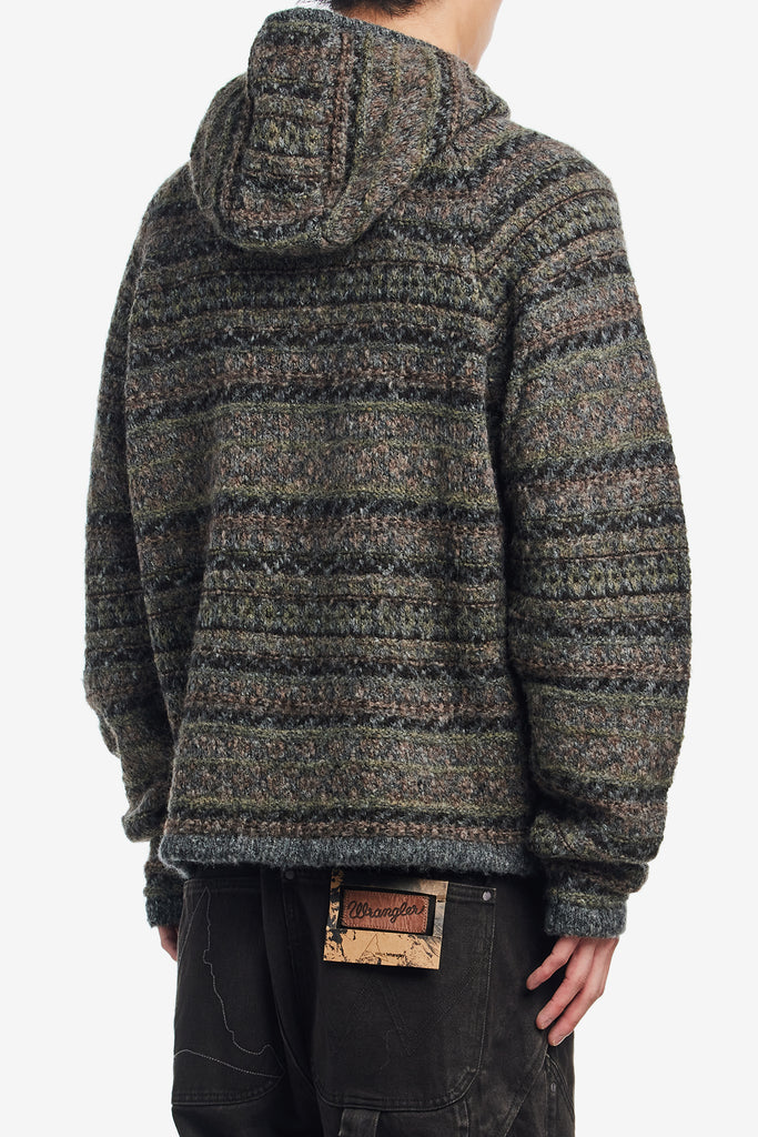 FAIR ISLE FELTED ZIP UP HOODIE - WORKSOUT WORLDWIDE