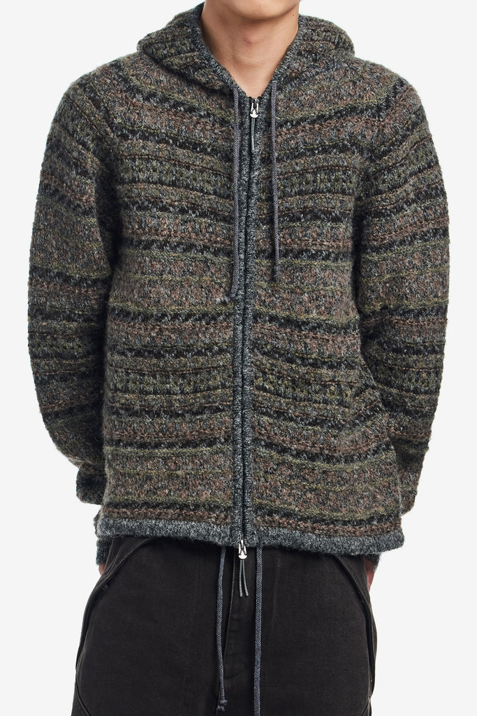 FAIR ISLE FELTED ZIP UP HOODIE - WORKSOUT WORLDWIDE