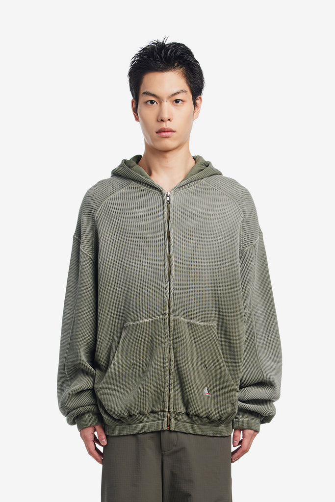 BEE SUN FADED WAFFLE ZIP UP HOODIE - WORKSOUT WORLDWIDE