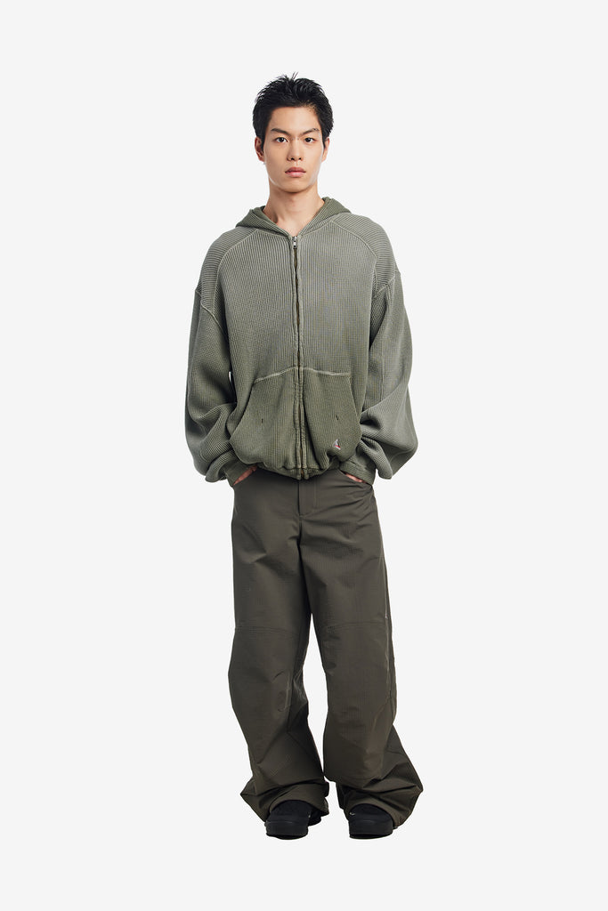 BEE SUN FADED WAFFLE ZIP UP HOODIE - WORKSOUT WORLDWIDE