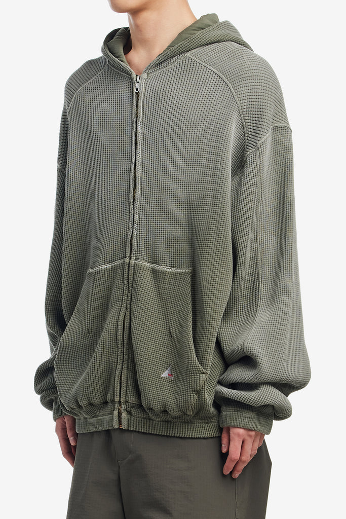 BEE SUN FADED WAFFLE ZIP UP HOODIE - WORKSOUT WORLDWIDE