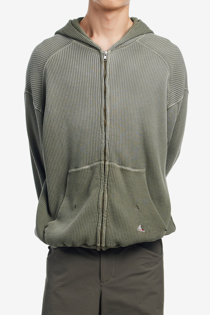 BEE SUN FADED WAFFLE ZIP UP HOODIE - WORKSOUT WORLDWIDE