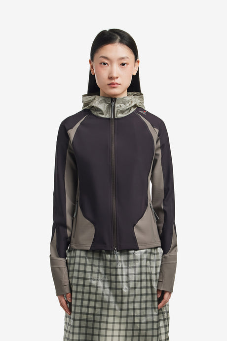 SPINE STRETCH HOODED JACKET