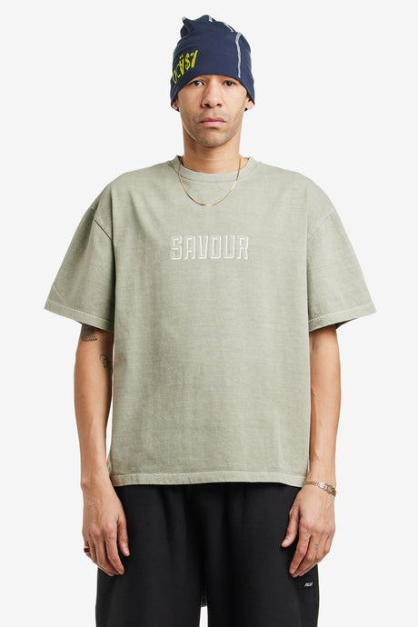 SAVOUR OVER DYED CURB LOGO SHIRT