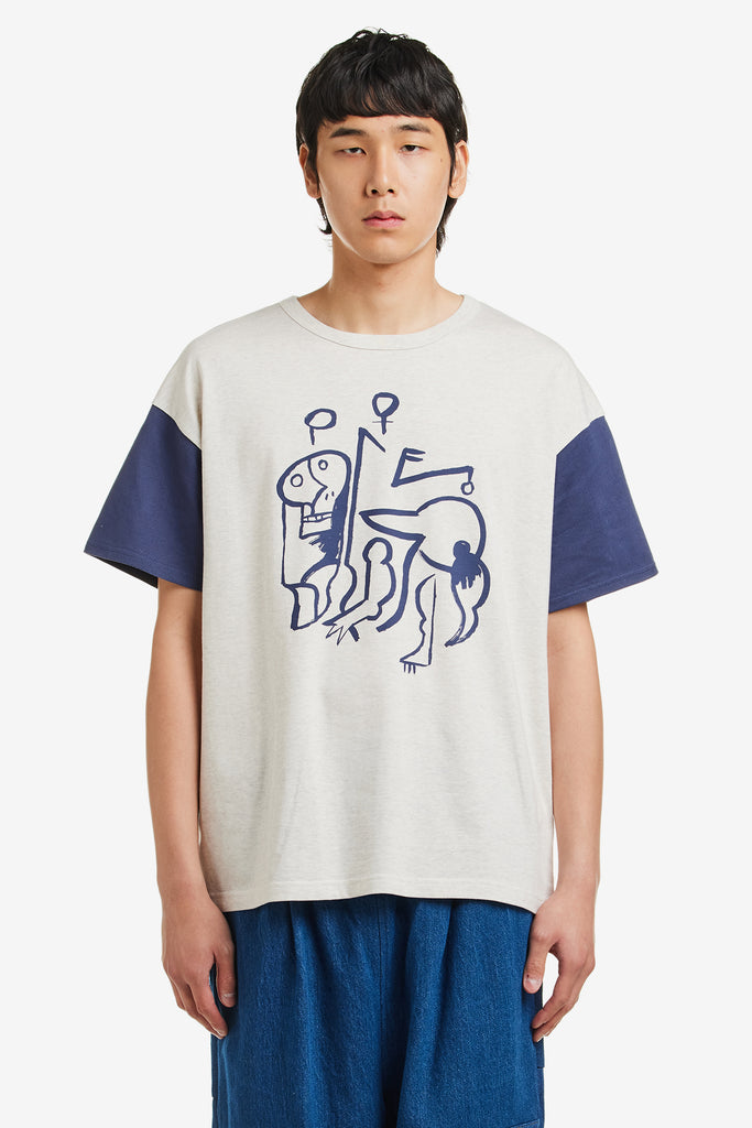 CUBISM SMILE 2TONE H/S T-SHIRT - WORKSOUT WORLDWIDE