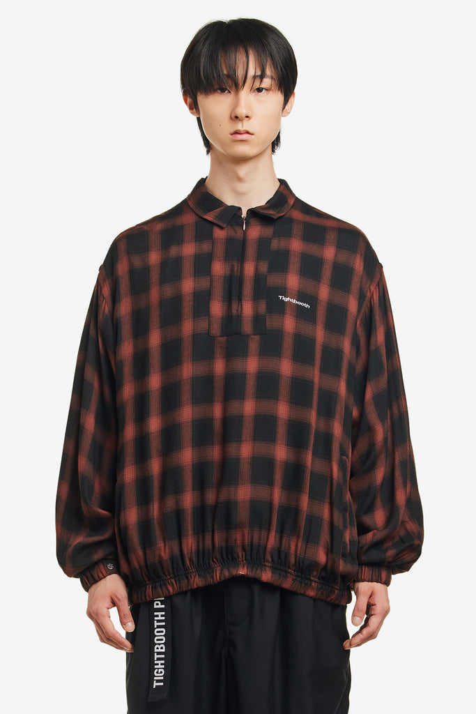 PLAID HALF ZIP L/S SHIRT - WORKSOUT WORLDWIDE