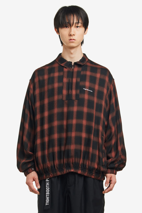 PLAID HALF ZIP L/S SHIRT
