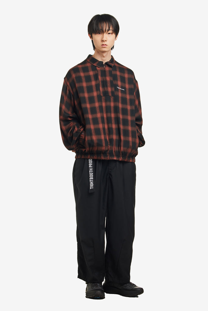 PLAID HALF ZIP L/S SHIRT - WORKSOUT WORLDWIDE