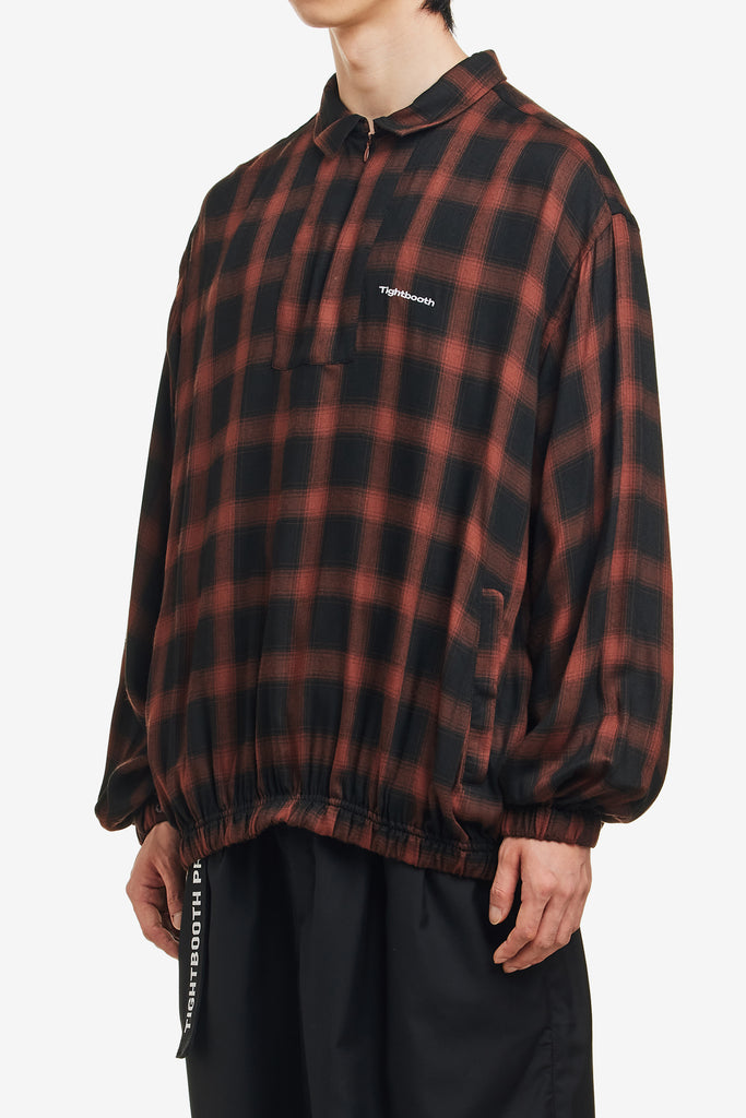 PLAID HALF ZIP L/S SHIRT - WORKSOUT WORLDWIDE