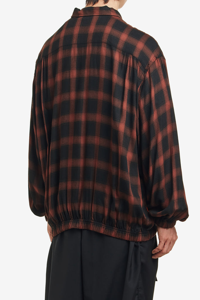 PLAID HALF ZIP L/S SHIRT - WORKSOUT WORLDWIDE