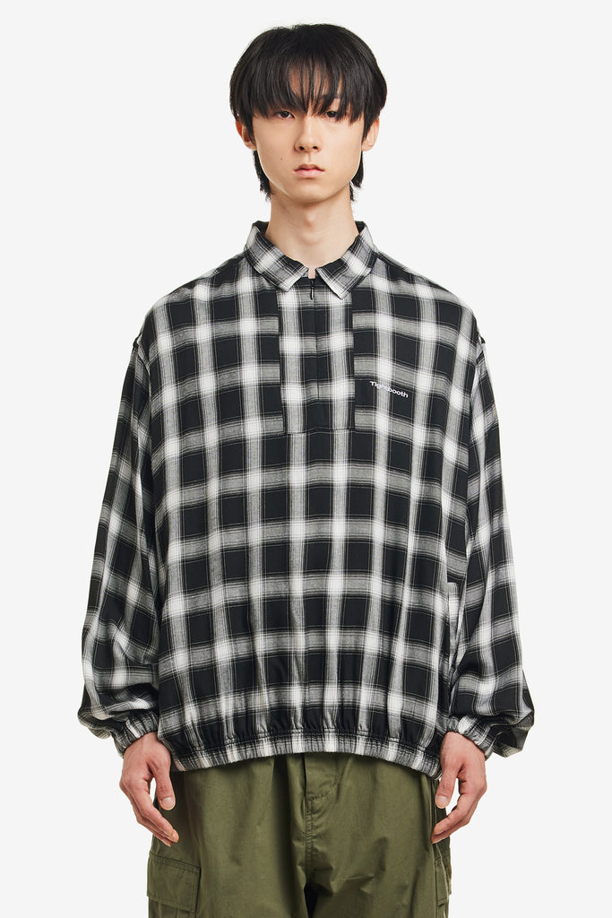 PLAID HALF ZIP L/S SHIRT - WORKSOUT WORLDWIDE