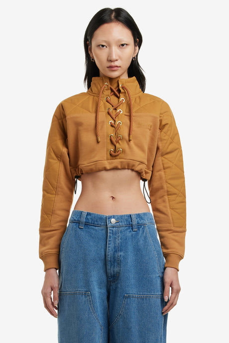 X HUMBERTO LEON CROPPED RUGBY SWEATSHIRT