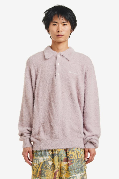 SCT-LOGO SHAGGY KNIT POLO