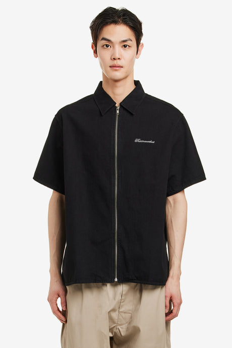 WASHED DENIM ZIP SHIRT