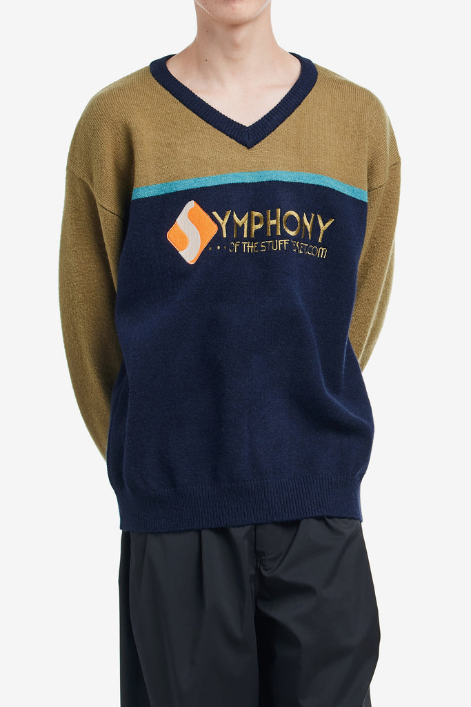 SYMPHONY V-NECK KNIT SWEATER - WORKSOUT WORLDWIDE