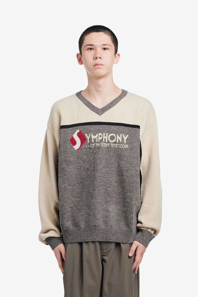 SYMPHONY V-NECK KNIT SWEATER - WORKSOUT WORLDWIDE