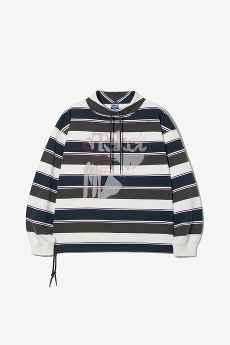INCUR STRIPE HALF NECK SWEATSHIRT