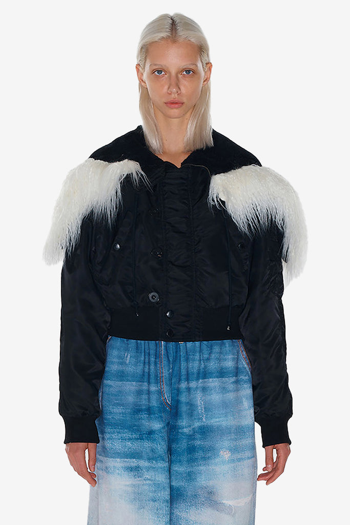 FAUX FUR ZIPPER HOOD MA1 - WORKSOUT WORLDWIDE