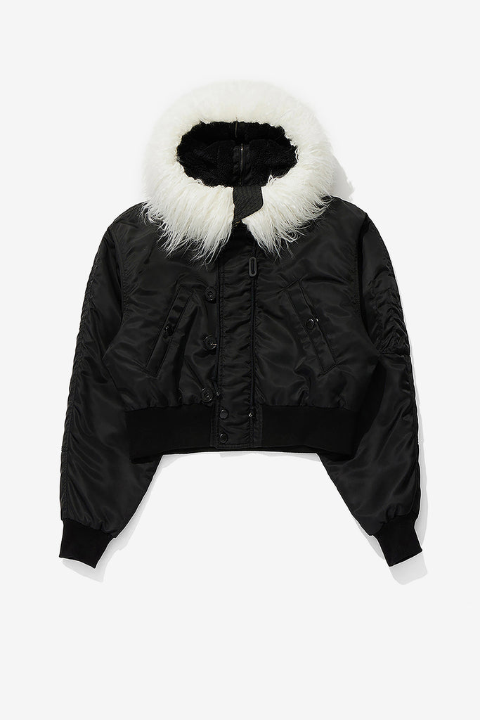 FAUX FUR ZIPPER HOOD MA1 - WORKSOUT WORLDWIDE