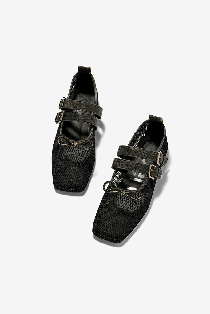 MESH BUCKLE BALLET FLATS - WORKSOUT WORLDWIDE