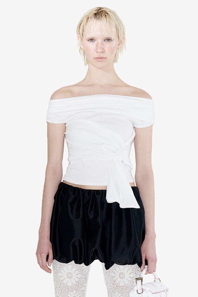 KNOTTED OFF-SHOULDER TOP - WORKSOUT WORLDWIDE