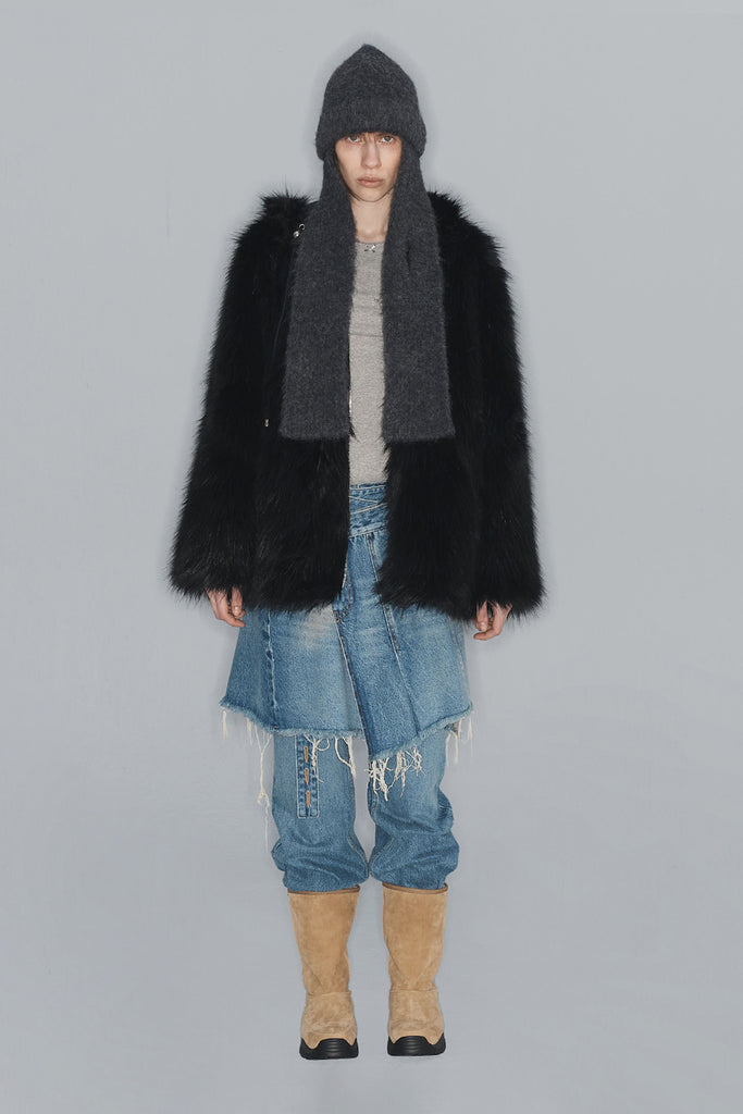 REVERSIBLE FAUX FUR HOOD JACKET - WORKSOUT WORLDWIDE