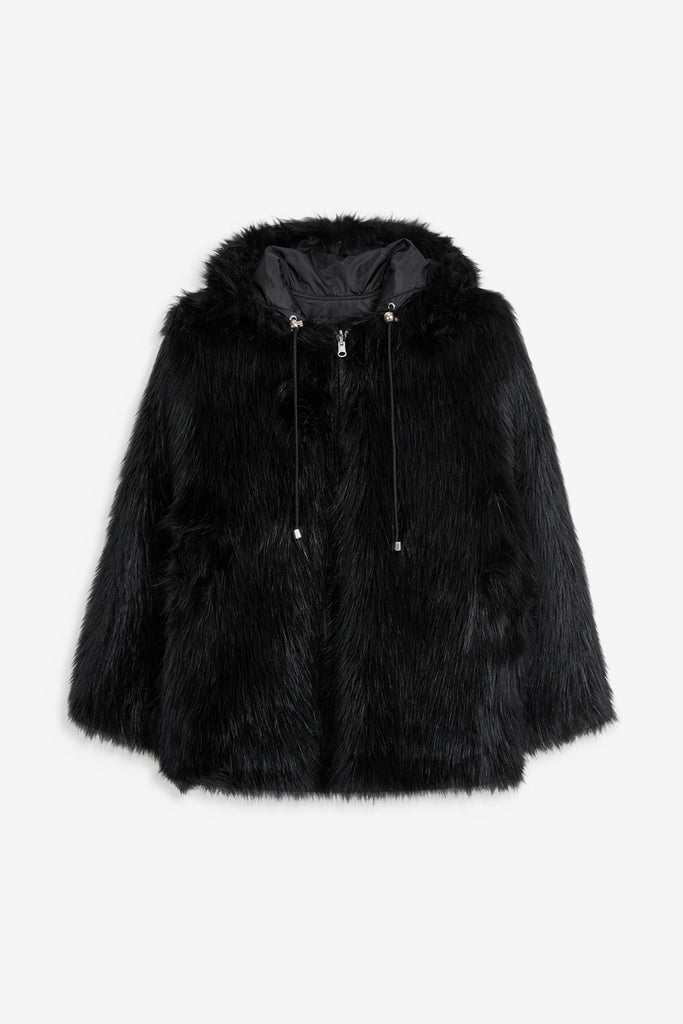 REVERSIBLE FAUX FUR HOOD JACKET - WORKSOUT WORLDWIDE