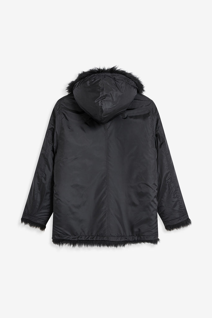 REVERSIBLE FAUX FUR HOOD JACKET - WORKSOUT WORLDWIDE