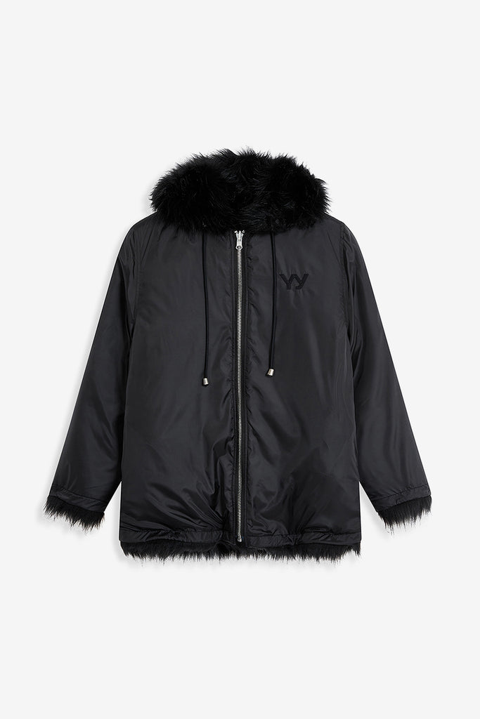 REVERSIBLE FAUX FUR HOOD JACKET - WORKSOUT WORLDWIDE