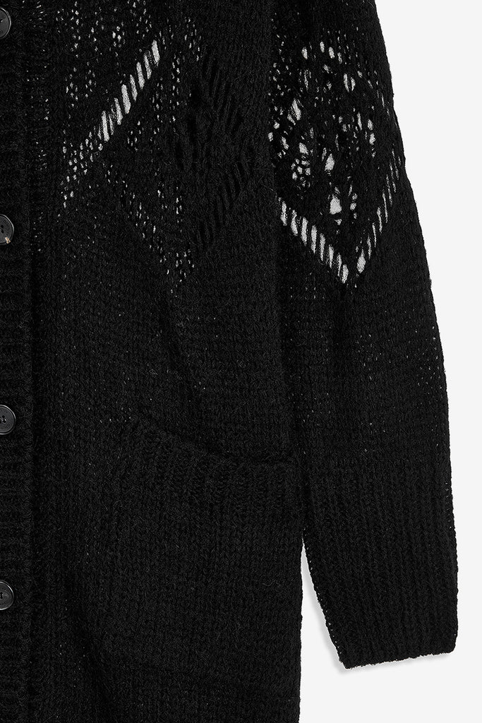 ALPACA ARGYLE POINTELLE LONG CARDIGAN - WORKSOUT WORLDWIDE