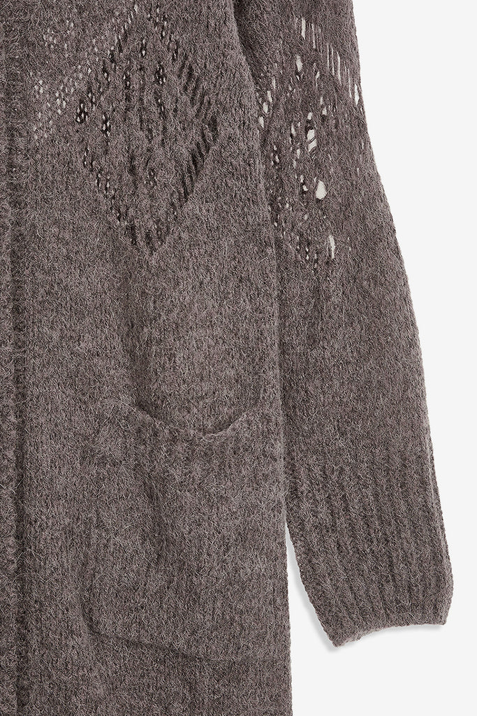 ALPACA ARGYLE POINTELLE LONG CARDIGAN - WORKSOUT WORLDWIDE