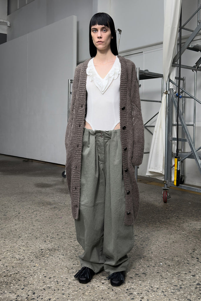 ALPACA ARGYLE POINTELLE LONG CARDIGAN - WORKSOUT WORLDWIDE