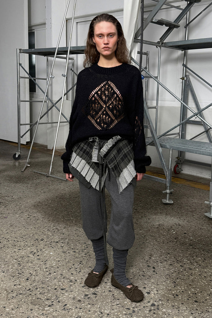 ALPACA ARGYLE POINTELLE PULLOVER - WORKSOUT WORLDWIDE