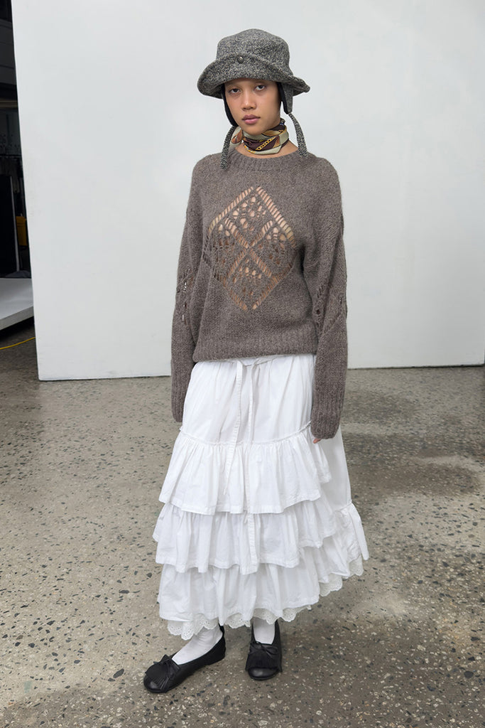 ALPACA ARGYLE POINTELLE PULLOVER - WORKSOUT WORLDWIDE