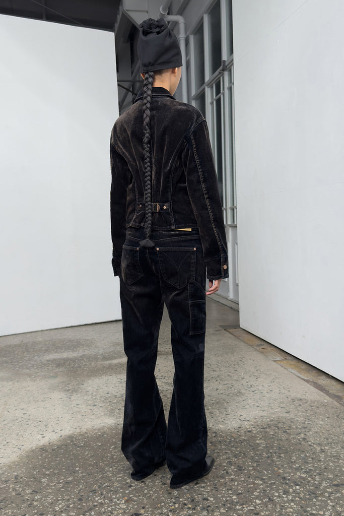 VELVET DENIM TRUCKER PANTS - WORKSOUT WORLDWIDE