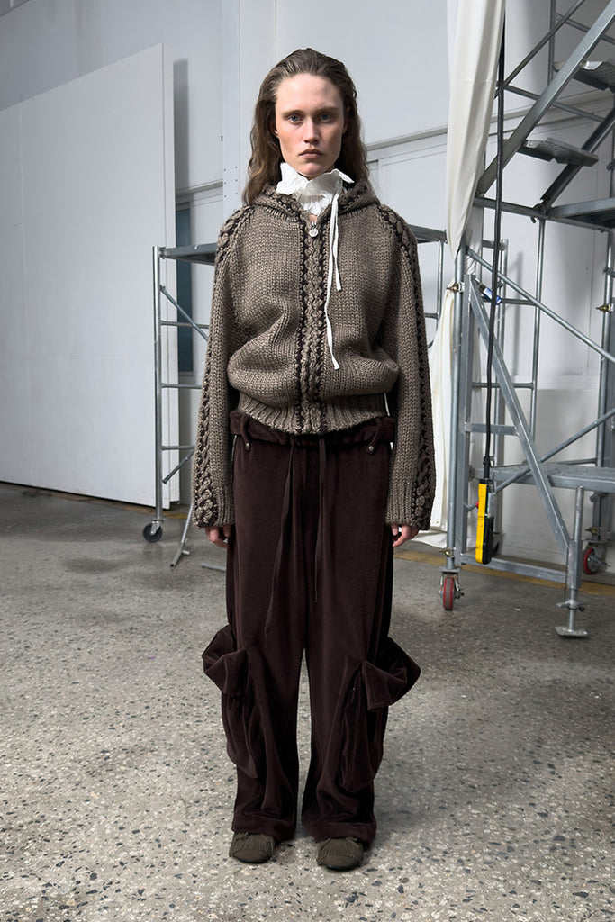 STITCH ZIP UP KNIT HOODIE - WORKSOUT WORLDWIDE