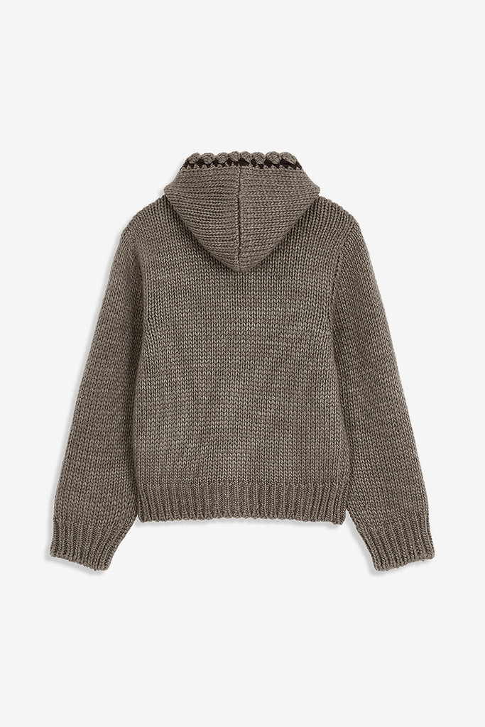 STITCH ZIP UP KNIT HOODIE - WORKSOUT WORLDWIDE