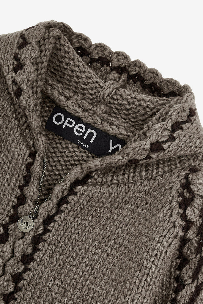 STITCH ZIP UP KNIT HOODIE - WORKSOUT WORLDWIDE