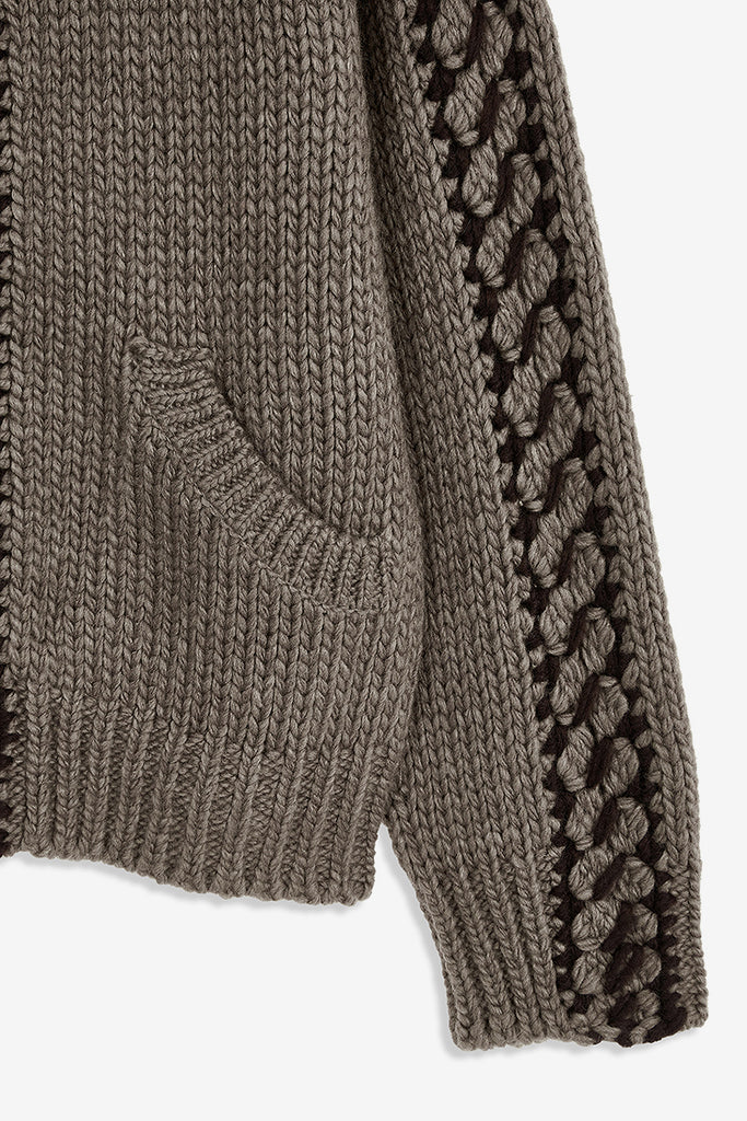 STITCH ZIP UP KNIT HOODIE - WORKSOUT WORLDWIDE