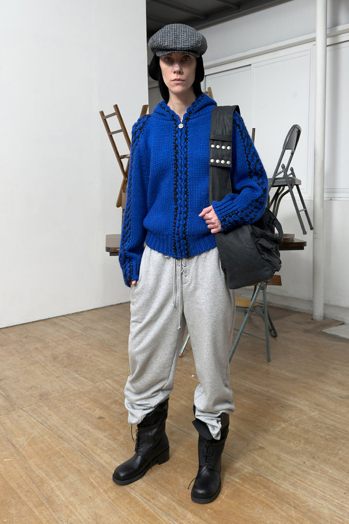 STITCH ZIP UP KNIT HOODIE - WORKSOUT WORLDWIDE