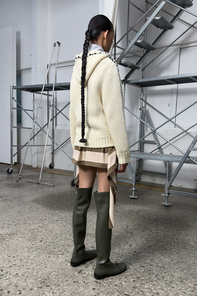 STITCH ZIP UP KNIT HOODIE - WORKSOUT WORLDWIDE