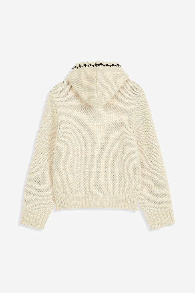 STITCH ZIP UP KNIT HOODIE - WORKSOUT WORLDWIDE